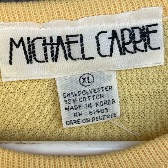 Vintage Michael Carrie Top Womens Extra Large Needlepoint Teddy Bear Grandmacore - Picture 5 of 9